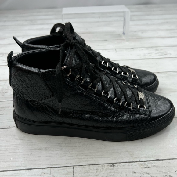 Balenciaga Men’s Arena High Size 41 EU / 8 US Black Trainer Shoes - Picture 13 of 14